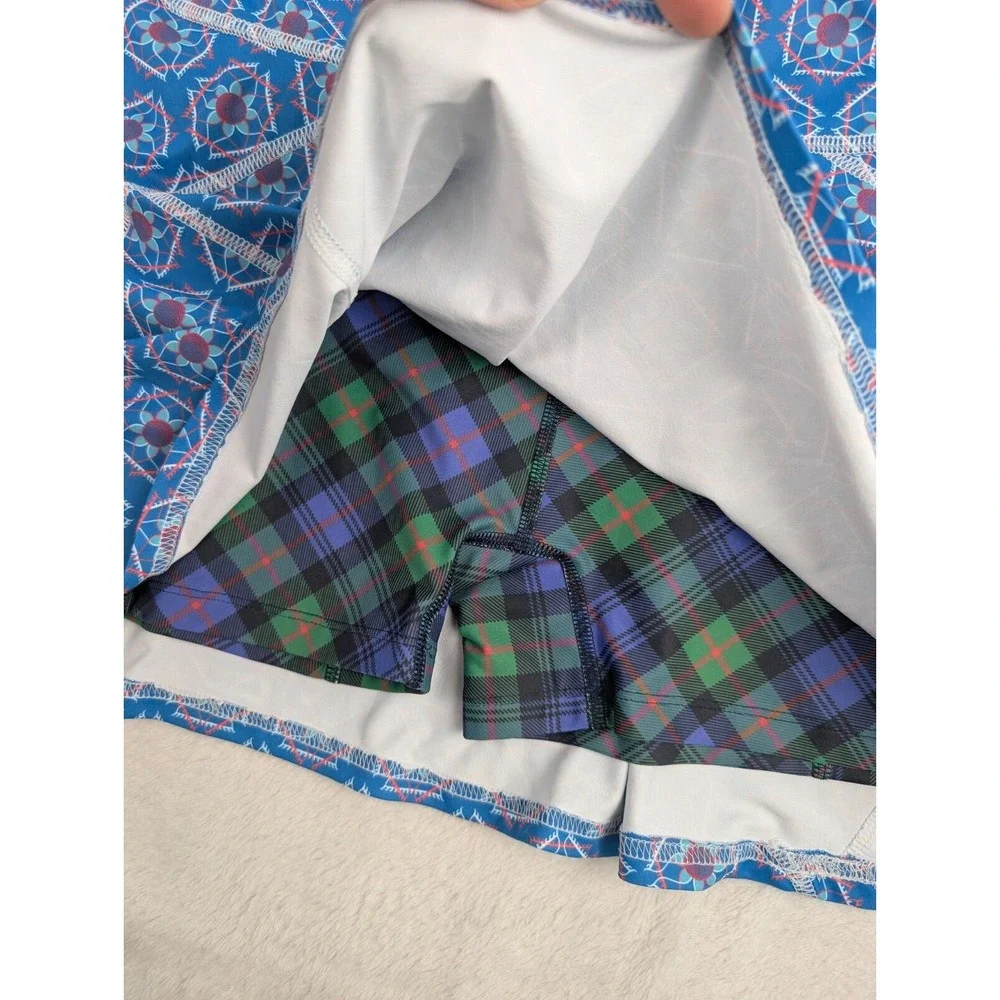 William‎ Murray Golf Skirt Womens Small Floral Geometric Blue Performance